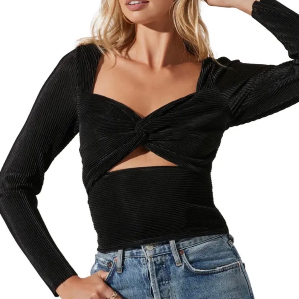 ASTR the Label - black long sleeve shirt